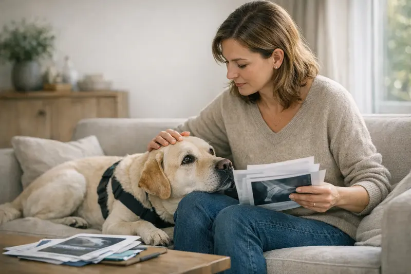 Tierarztbesuch zur Klärung von Vorerkrankungen bei Hunden Hund vom Tierarzt untersucht, um Vorerkrankungen zu klären.