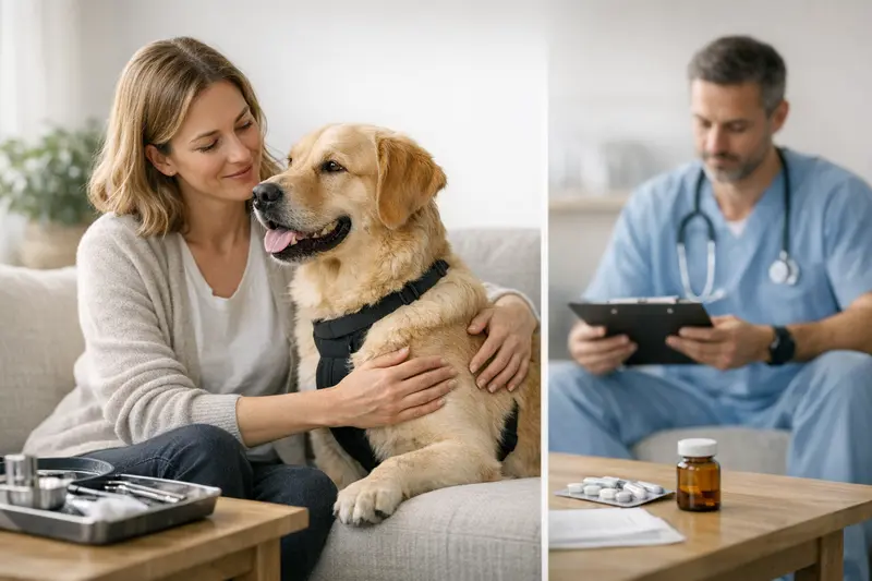 Grafik, die den Unterschied zwischen OP-Versicherung und Krankenversicherung für Hunde visuell darstellt.