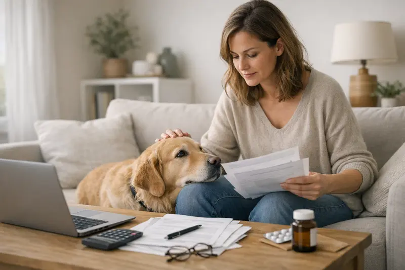 Tarifvergleich Hundeversicherung Detailansicht einer Übersicht von Hundeversicherungs-Tarifen mit Fokus auf Selbstbeteiligung und jährliche Höchstleistung.