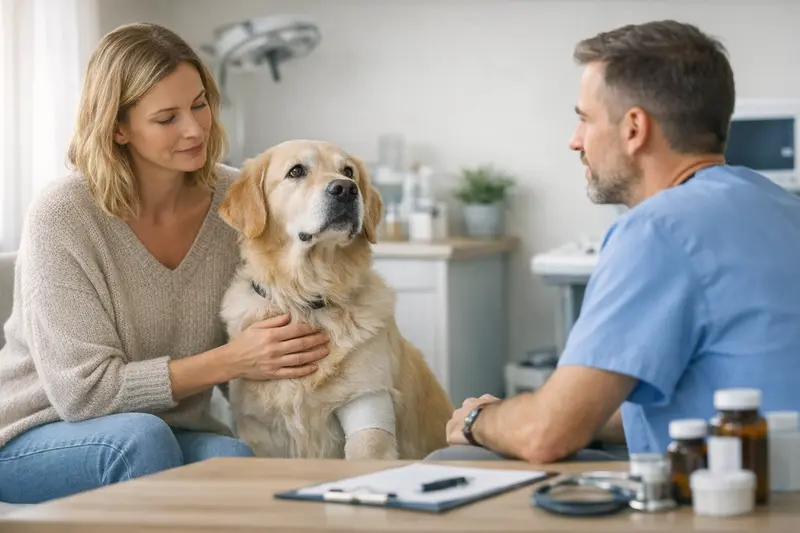 Hund beim Tierarzt für eine Operation