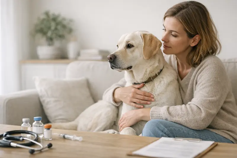Impfberatung für Hundebesitzer Ein Hund beim Tierarzt zur Impfberatung