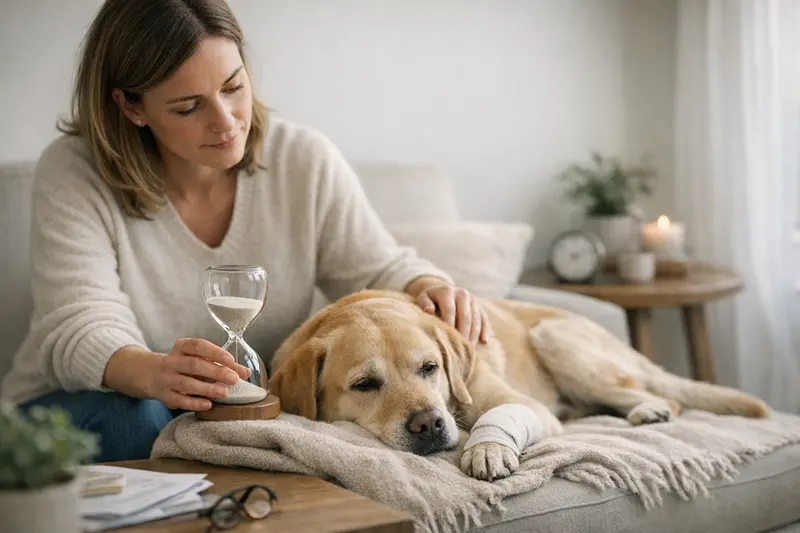 Wartezeiten bei Hundekrankenversicherungen Illustration, die die Bedeutung von Wartezeiten bei Hundekranken- und OP-Versicherungen erklärt.