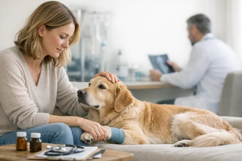 Hundehalterin berichtet über die Wichtigkeit einer OP-Versicherung für ihren Hund.