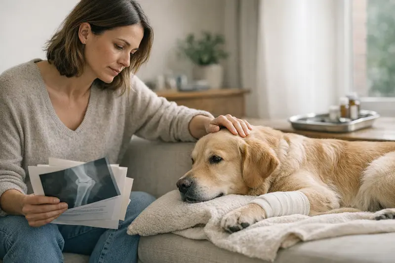 Wartezeiten bei Hundeversicherungen verstehen Ein Hund bei einem Tierarzt, der auf eine wichtige Behandlung wartet.