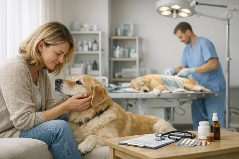 Unterschied OP-Versicherung und Krankenversicherung für Hunde Illustration, die den Unterschied zwischen OP-Versicherung und Krankenversicherung für Hunde verdeutlicht