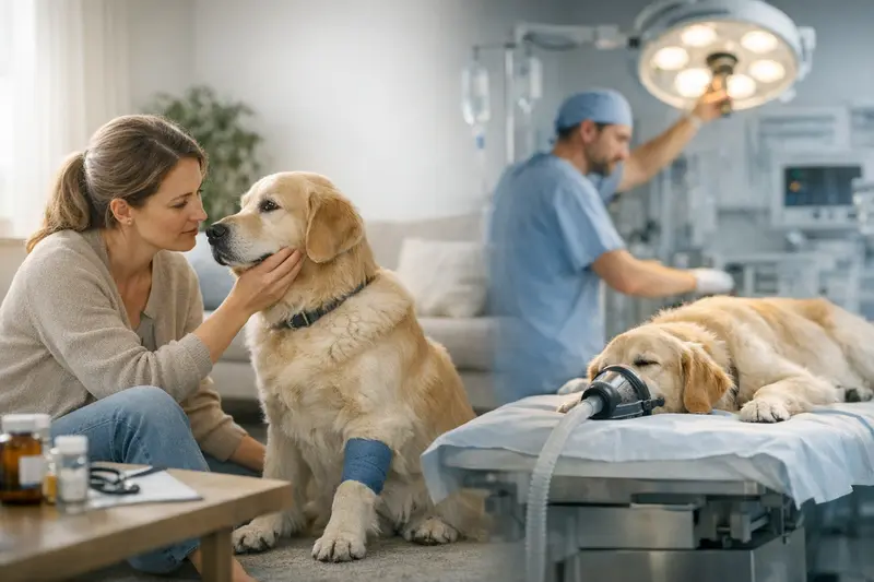 Hund beim Tierarzt Ein Hund beim Tierarzt zur Untersuchung, was die Wichtigkeit der Krankenversicherung verdeutlicht.