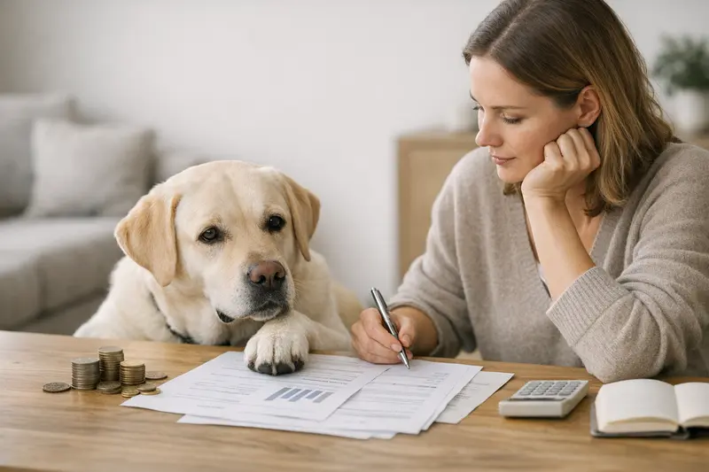 Selbstbeteiligung und Limits in der Hundekrankenversicherung Ein Hund beim Tierarzt, der die Bedeutung von Selbstbeteiligung und Limits in der Hundekrankenversicherung veranschaulicht.