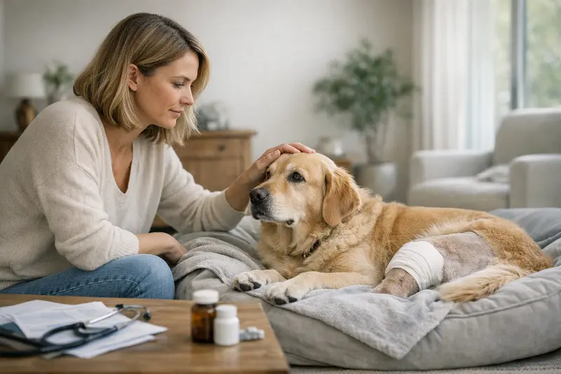 Vergleich von Hundeversicherungen Hundehalter vergleicht verschiedene Hundeversicherungen für seinen Hund.
