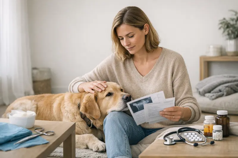 Unterschied zwischen OP-Schutz und Krankenschutz bei Hunden Ein Hund wird von einem Tierarzt untersucht, um die Unterschiede zwischen OP-Schutz und Krankenschutz zu verdeutlichen.