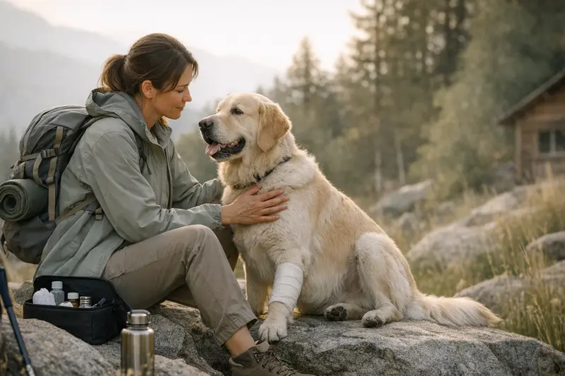 Hundeversicherung Tarifdetails Detailaufnahme eines Hundes, der beim Tierarzt untersucht wird, verdeutlicht wichtige Tarifdetails einer Hundeversicherung.