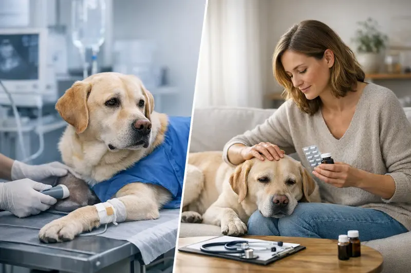 Unterschied zwischen OP-Versicherung und Krankenversicherung für Hunde Illustration zeigt den Unterschied zwischen OP-Versicherung und Krankenversicherung für Hunde