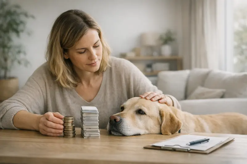 Selbstbeteiligung und Limits in der Hundekrankenversicherung Hundehalter bei der Beratung über Selbstbeteiligung und Limits der Hundekrankenversicherung