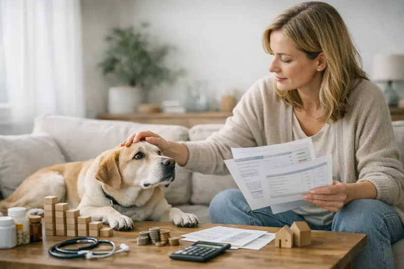 Ein Hundebesitzer diskutiert die Unterschiede der Versicherungsbeiträge für Hunde.