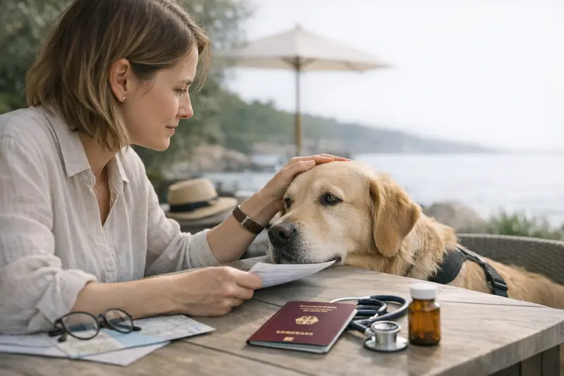 Hundeversicherung und Tierarztkosten im Ausland Tierarztbesuch mit einem Hund im Ausland zur medizinischen Untersuchung