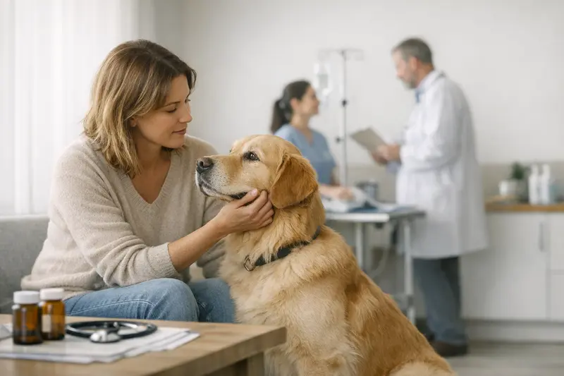 Vorteile einer Hundeversicherung Hundehalter informiert sich über die Vorteile einer Hundeversicherung für Tierarztkosten