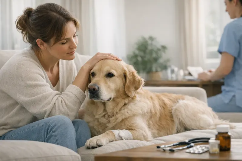 Vorsorgeuntersuchung für Hunde Hund beim Tierarzt für Vorsorgeuntersuchung, um gesundheitliche Probleme frühzeitig zu erkennen.