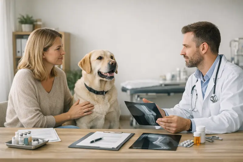 Vorsorgeuntersuchung Hund Hund beim Tierarzt zur Vorsorgeuntersuchung.