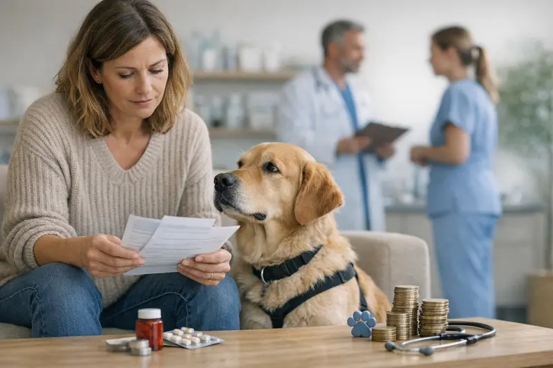 Hund beim Tierarzt Ein Hund beim Tierarzt, der eine Untersuchung erhält, symbolisiert die Bedeutung von Limits und Budgets in der Hundekrankenversicherung.
