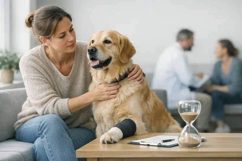 Wartezeiten bei Hundeversicherungen Hunde bei einem Tierarztbesuch zur Prüfung der Wartezeiten bei Unfall und Krankheit.
