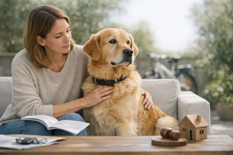 Haftpflichtversicherung für Hunde Ein glücklicher Hund, der mit seinem Halter spielt, symbolisiert die Verantwortung für die Haftpflichtversicherung.