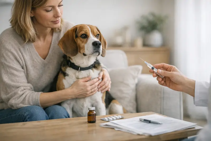 Impfungen und Vorsorgeleistungen bei der Tierversicherung Hund erhält Impfungen beim Tierarzt