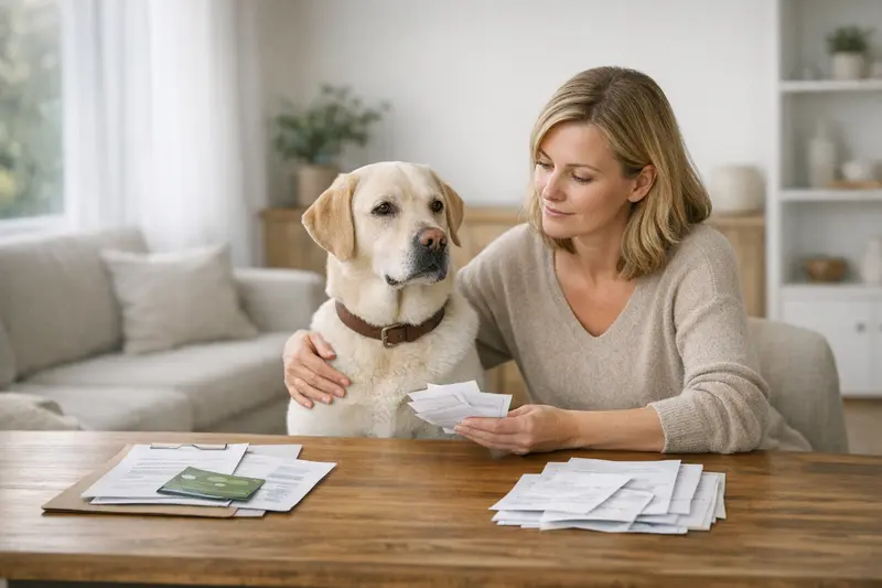 Ein Hund wird beim Tierarzt untersucht, um den passenden Versicherungsschutz zu wählen.