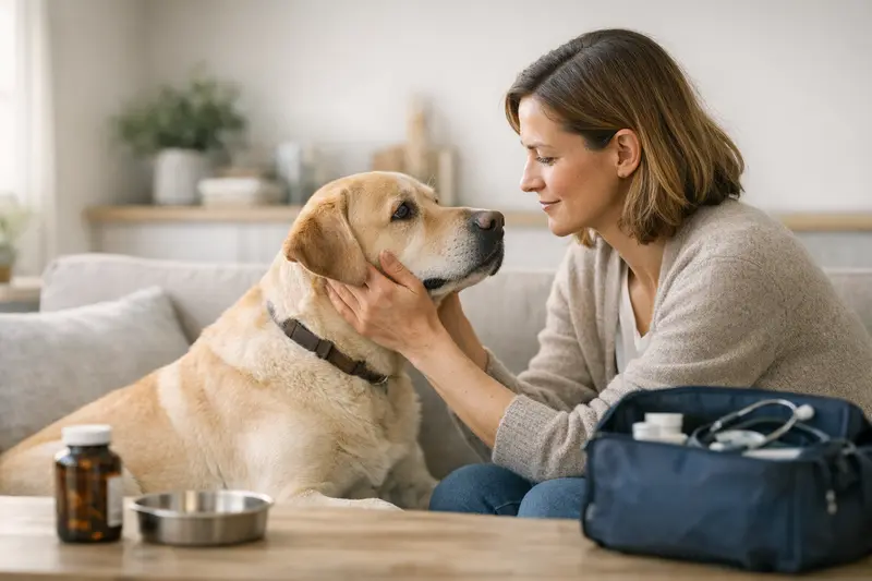 Hunde beim Tierarzt für eine Vorsorgeuntersuchung
