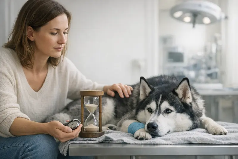 Wartezeiten bei Hundekrankenversicherungen Ein Hund erhält beim Tierarzt medizinische Behandlung.