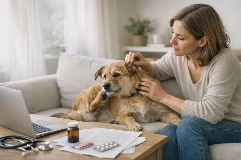Tierkrankenversicherung Tarifvergleich Hund bekommt tierärztliche Untersuchung zur Kostenabsicherung über die passende Tierkrankenversicherung.