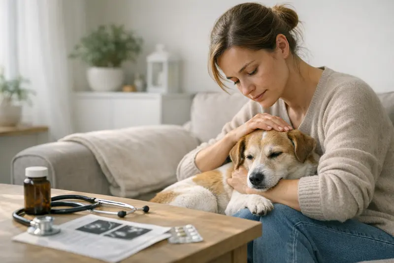 Tierarztbesuch Hund Katze Ein Hund und eine Katze beim Tierarzt, die wichtige Aspekte einer Tierkrankenversicherung demonstrieren.