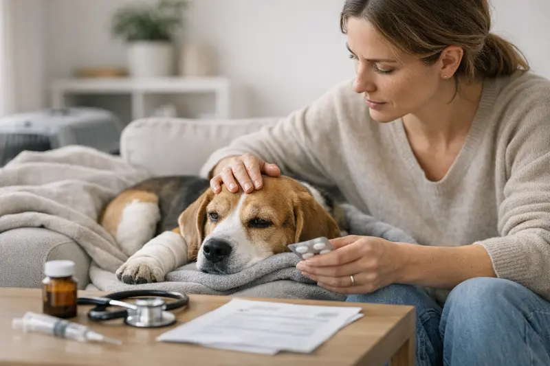 Tierarztkosten und Versicherungsfragen Hunde- und Katzenhalter besprechen tierärztliche Kosten im Zusammenhang mit akuten Beschwerden.