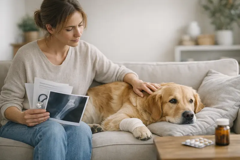 Tierarztbesuch Hund Gesundheit Hund beim Besuch der Tierarztpraxis zur Abklärung von Gesundheitsfragen