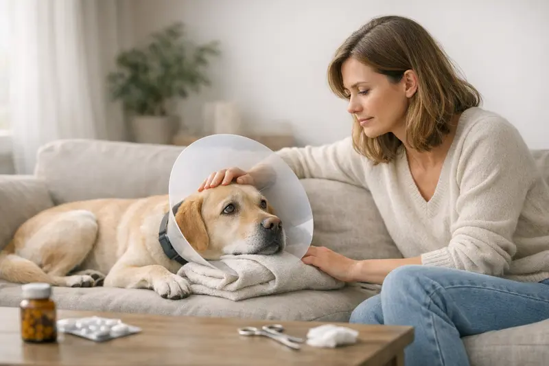 Wartezeiten bei planbaren Eingriffen im Fokus Tierarztbesuch für einen geplanten Eingriff bei einem Hund, verdeutlicht die Bedeutung von Wartezeiten in der Tierkrankenversicherung.