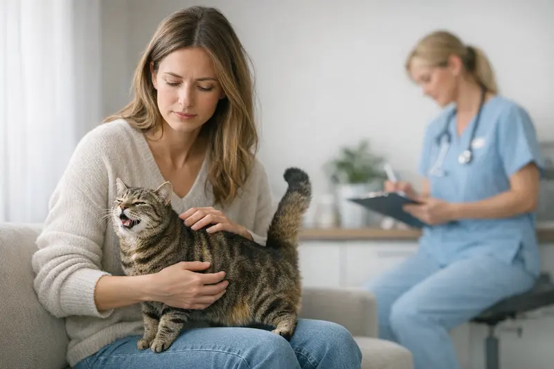 Katzenbrunst Verhaltensweisen Katzendame während der Brunst zeigt typisches Verhalten