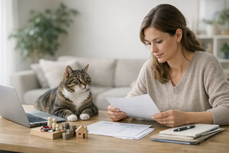 Ein Tierarzt bespricht mit einem Katzenhalter die wichtigsten Punkte beim Tarifvergleich für eine Katzenversicherung.