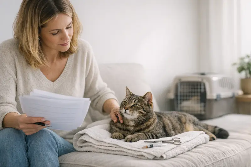 Hunde- und Katzenhalter, die sich über Wartezeiten bei Tierkrankenversicherungen informieren.