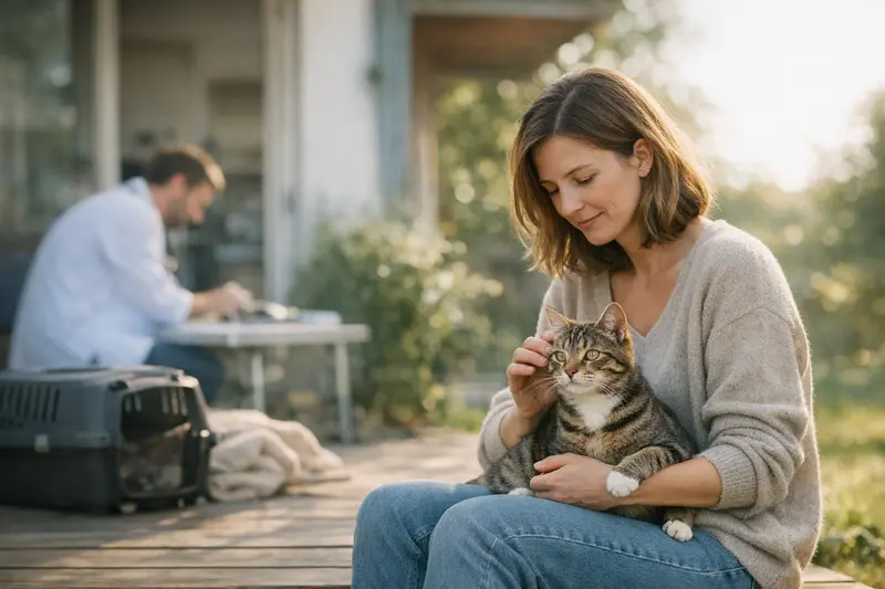 Junge Katze im Freigang, die neugierig die Umgebung erkundet und die Bedeutung einer frühzeitigen Katzenversicherung hervorhebt.