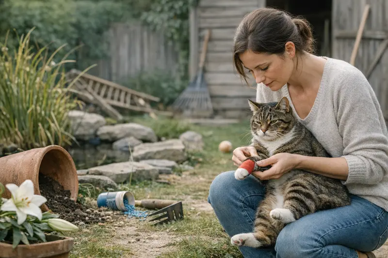 Gartenrisiken für Katzen und Tierarztkosten Katzensichere Garten mit gefährlichen Pflanzen und obskuren Gegenständen