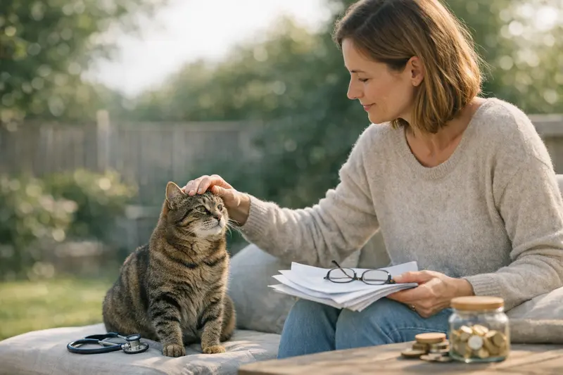 Tierarztkosten für Katzen optimieren Katze auf dem Tisch beim Tierarzt zur Untersuchung