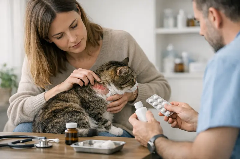 Katzenhaltung: Tierarztuntersuchung wegen Hautproblemen