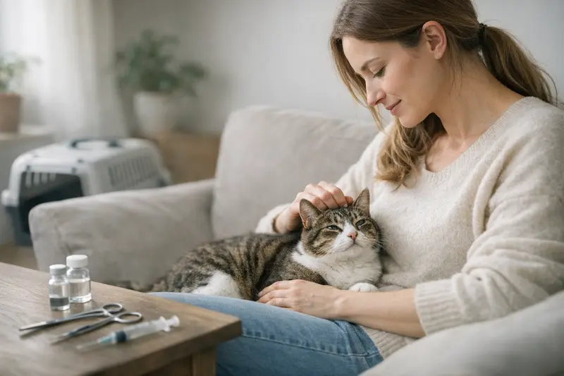 Kastration oder Sterilisation von Katzen Kastration und Sterilisation bei Katzen, symbolisiert durch zwei Katzen, eine Kastration und eine Sterilisation.