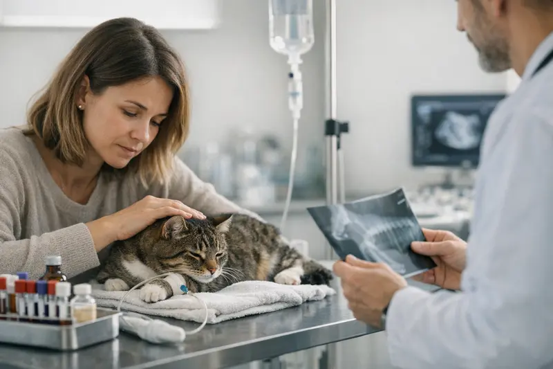 Tierarztrechnung nach einem Notfalluntersuchung bei einer Katze
