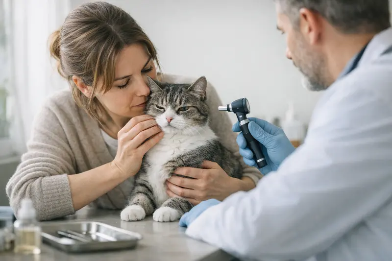 Eine Katze mit unangenehmem Geruch aus dem Maul, was auf gesundheitliche Probleme hinweisen könnte.