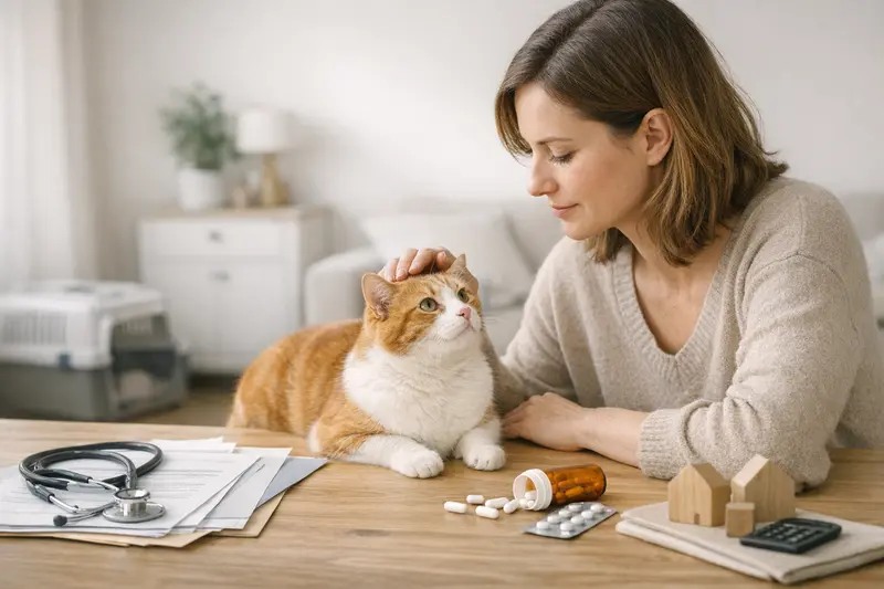 Wichtige Tarifdetails für Katzenversicherungen Eine Katze beim Tierarzt zur Untersuchung, die wichtige Tarifdetails für Versicherungen prüft.