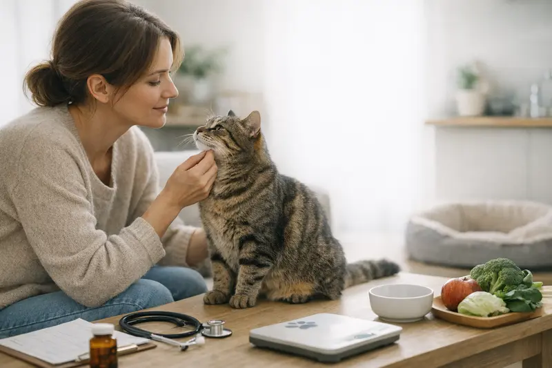 Eine Katze wird beim Tierarzt untersucht, was hilft, Tierarztkosten besser zu planen.