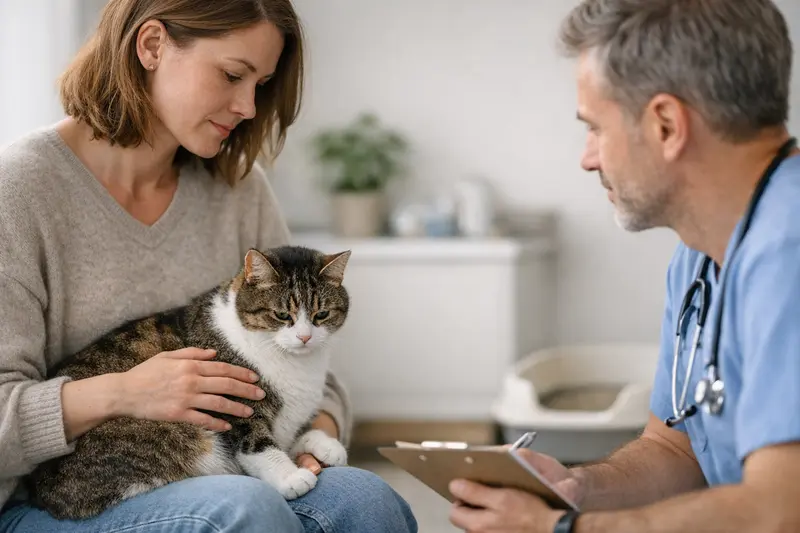 Katzentoilette und Unsauberkeit Katzentoilette mit sauberen Bedingungen für die Katze, um Unsauberkeit vorzubeugen.