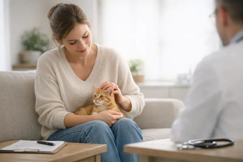 Optimale Katzenversicherung für Gesundheit und Sicherheit Eine glückliche Katze sitzt in einer sonnigen Wohnung und genießt ihren sicheren Rückzugsort.