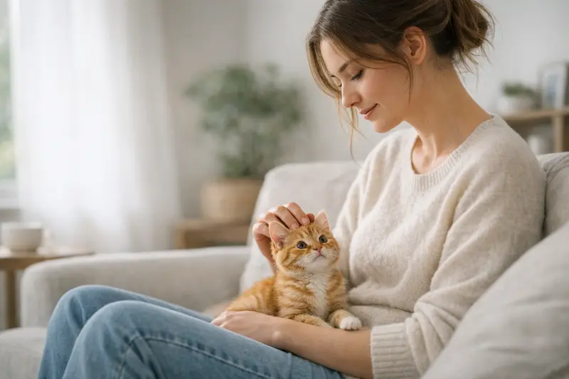 Eine gesunde, spielende Katze, die zur Verwendung einer Katzenversicherung anregt.