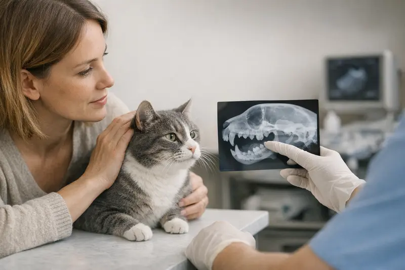 Wichtigkeit des Dentalröntgens bei Katzen Dentalröntgen bei Katzen zur Diagnose von Zahnproblemen.
