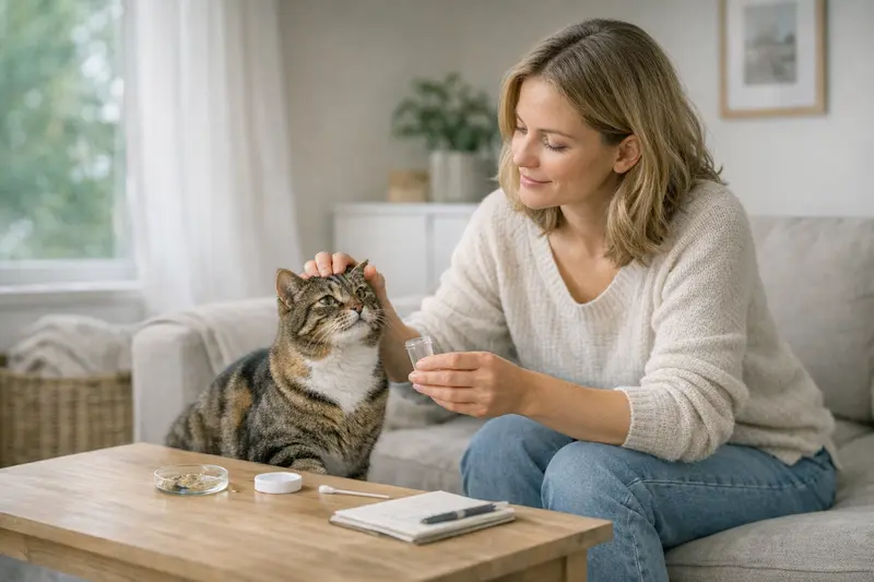 Katzenvorsorge: Entwurmungsintervalle Eine gesunde Katze untersucht die Umgebung, um Risiken für ihre Gesundheit zu vermeiden.